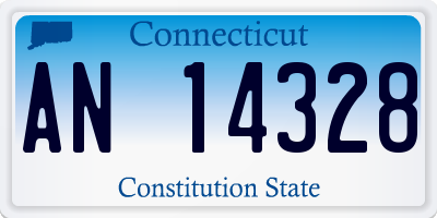 CT license plate AN14328