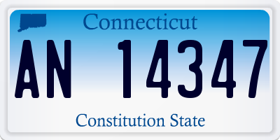 CT license plate AN14347