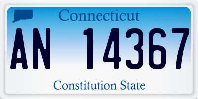 CT license plate AN14367