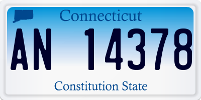 CT license plate AN14378