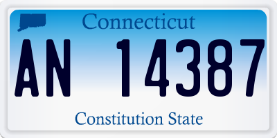 CT license plate AN14387