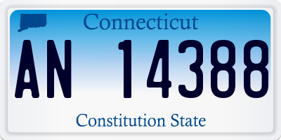 CT license plate AN14388