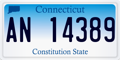 CT license plate AN14389