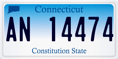 CT license plate AN14474
