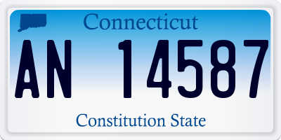 CT license plate AN14587
