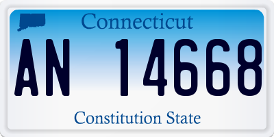 CT license plate AN14668
