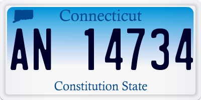 CT license plate AN14734
