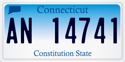 CT license plate AN14741