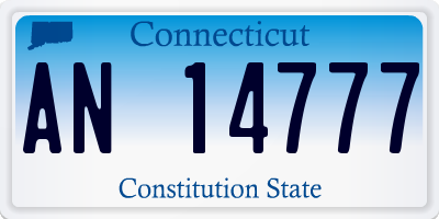 CT license plate AN14777