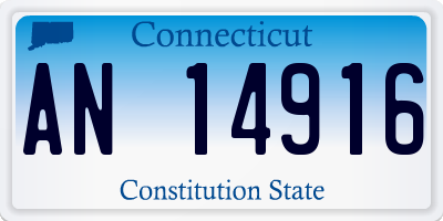 CT license plate AN14916
