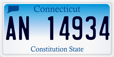 CT license plate AN14934