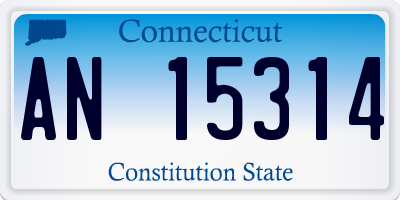 CT license plate AN15314