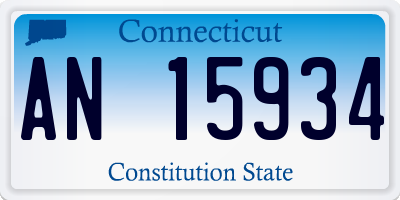 CT license plate AN15934