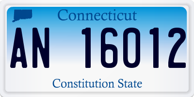 CT license plate AN16012
