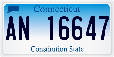 CT license plate AN16647