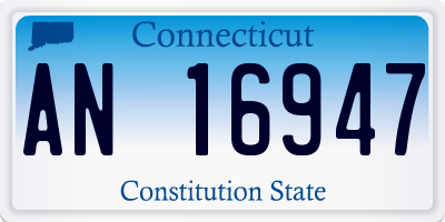 CT license plate AN16947