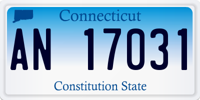 CT license plate AN17031