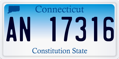 CT license plate AN17316