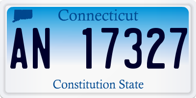 CT license plate AN17327