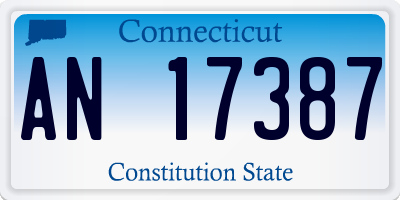 CT license plate AN17387