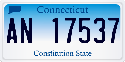 CT license plate AN17537