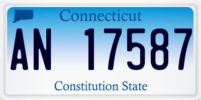 CT license plate AN17587