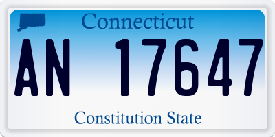 CT license plate AN17647