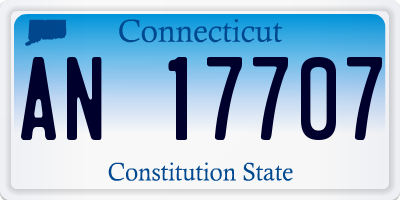 CT license plate AN17707