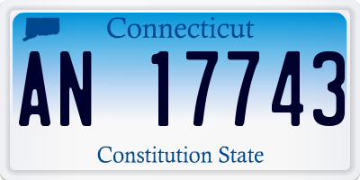 CT license plate AN17743