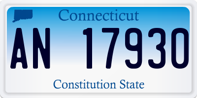 CT license plate AN17930