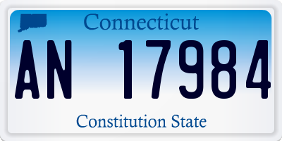 CT license plate AN17984