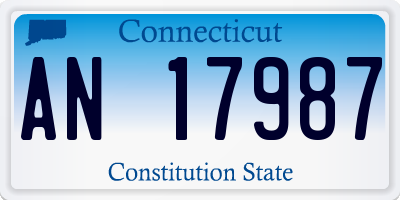 CT license plate AN17987