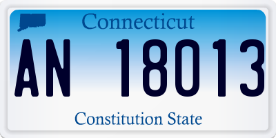 CT license plate AN18013