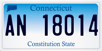 CT license plate AN18014