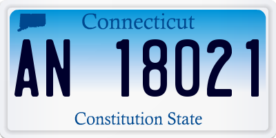 CT license plate AN18021
