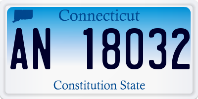 CT license plate AN18032