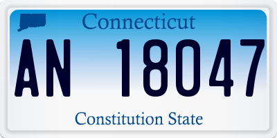 CT license plate AN18047