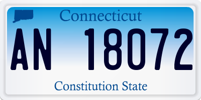 CT license plate AN18072