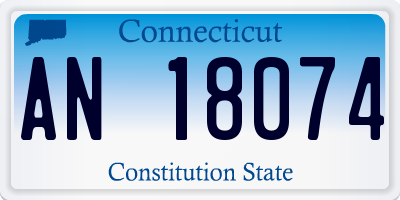 CT license plate AN18074