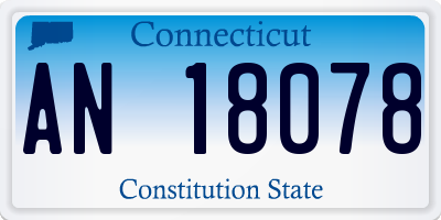 CT license plate AN18078
