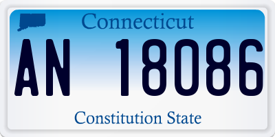 CT license plate AN18086