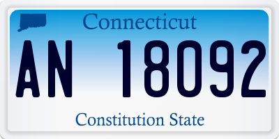 CT license plate AN18092