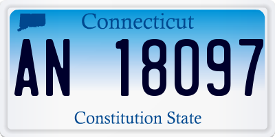 CT license plate AN18097