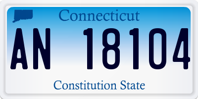 CT license plate AN18104