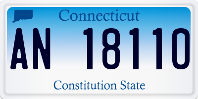 CT license plate AN18110