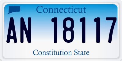 CT license plate AN18117