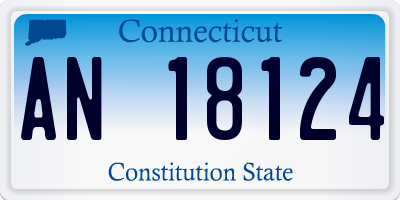 CT license plate AN18124