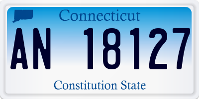 CT license plate AN18127