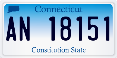 CT license plate AN18151