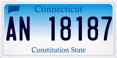 CT license plate AN18187